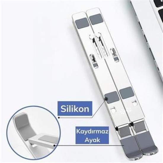 BUFFER® Ayarlanabilir Dizüstü Destek Tabanı Tamamen Katlanabilir Taşınabilir Laptop Yükseltici BUFFER® Ayarlanabilir Dizüstü Destek Tabanı Tamamen Katlanabilir Taşınabilir Laptop Yükseltici