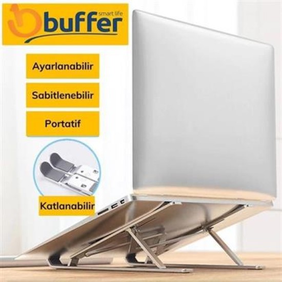 BUFFER® Ayarlanabilir Dizüstü Destek Tabanı Tamamen Katlanabilir Taşınabilir Laptop Yükseltici BUFFER® Ayarlanabilir Dizüstü Destek Tabanı Tamamen Katlanabilir Taşınabilir Laptop Yükseltici