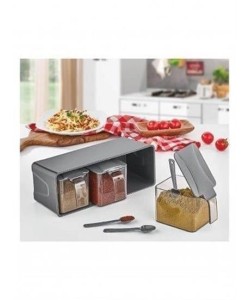 BUFFER® Baharat Düzenleyici 3lü Plastik Kapaklı Baharatlık Seti BUFFER® Baharat Düzenleyici 3lü Plastik Kapaklı Baharatlık Seti