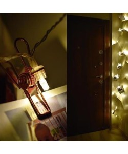 BUFFER® Bakır Renkli Led Işıklı Fotoğraf Asma Işık Süsleme Mandalları BUFFER® Bakır Renkli Led Işıklı Fotoğraf Asma Işık Süsleme Mandalları