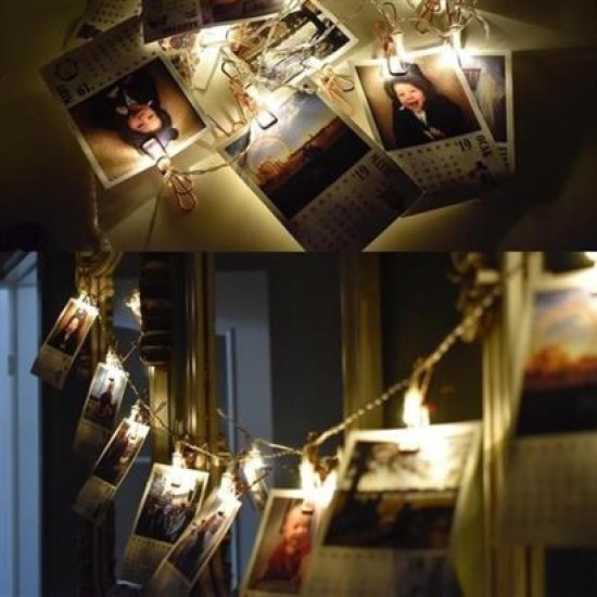 BUFFER® Bakır Renkli Led Işıklı Fotoğraf Asma Işık Süsleme Mandalları BUFFER® Bakır Renkli Led Işıklı Fotoğraf Asma Işık Süsleme Mandalları