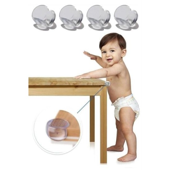 BUFFER® Bebek Çocuk Yumuşak ve Esnek Dairesel Şeffaf Yapışkanlı Güvenlik Köşe Koruyucu (4 Adet) BUFFER® Bebek Çocuk Yumuşak ve Esnek Dairesel Şeffaf Yapışkanlı Güvenlik Köşe Koruyucu (4 Adet)