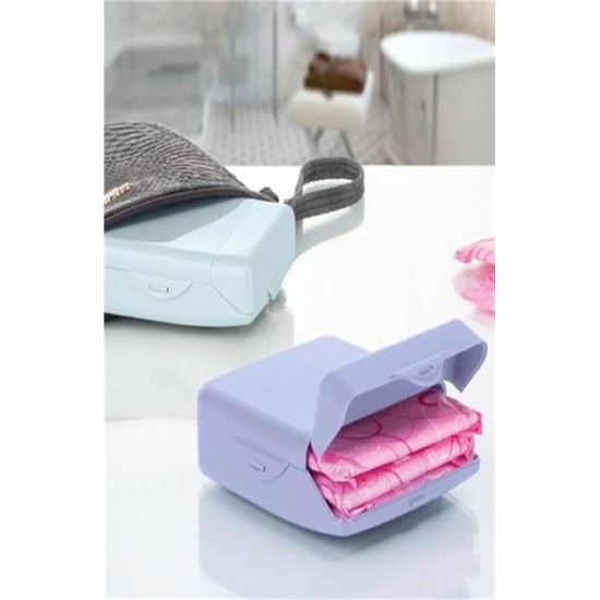 BUFFER® Çanta İçi Hijyenik Gizli Kilit Kapaklı Ped Saklama Taşıma Kutusu BUFFER® Çanta İçi Hijyenik Gizli Kilit Kapaklı Ped Saklama Taşıma Kutusu