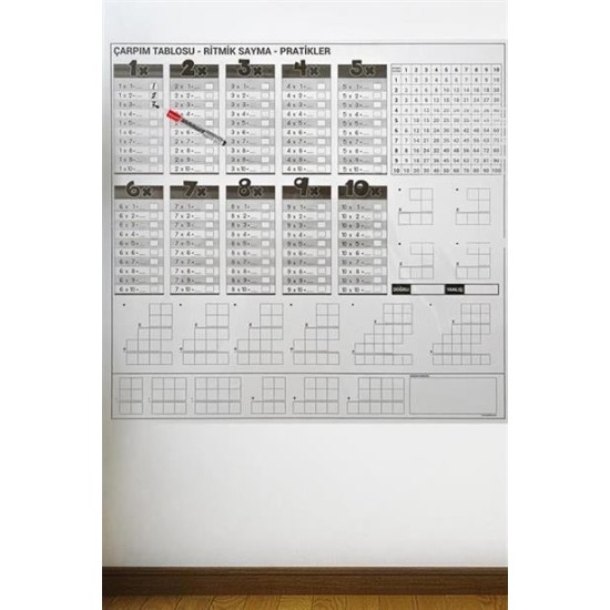 BUFFER® Çarpım Tablosu Ezberleme Manyetik Duvar Stickerı 105 x 100 cm BUFFER® Çarpım Tablosu Ezberleme Manyetik Duvar Stickerı 105 x 100 cm
