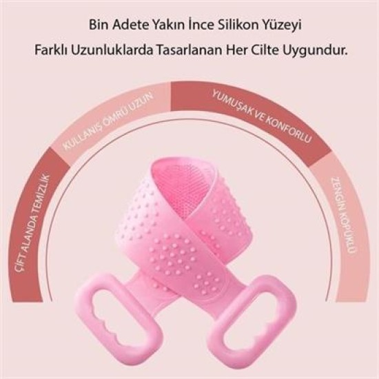 BUFFER® Çift Taraflı Banyo Hamam Lifi Silikon Masajlı Yumuşak Duş Lifi Uzun Ömürlü Hazır Banyo Keses BUFFER® Çift Taraflı Banyo Hamam Lifi Silikon Masajlı Yumuşak Duş Lifi Uzun Ömürlü Hazır Banyo Keses