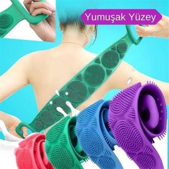 BUFFER® Çift Taraflı Banyo Hamam Lifi Silikon Masajlı Yumuşak Duş Lifi Uzun Ömürlü Hazır Banyo Keses BUFFER® Çift Taraflı Banyo Hamam Lifi Silikon Masajlı Yumuşak Duş Lifi Uzun Ömürlü Hazır Banyo Keses