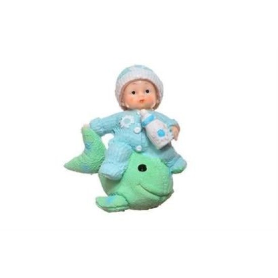 BUFFER® Decotown Hediyelik Sevimli Mavi Bebek Biblo Polyester Süs Eşyası BUFFER® Decotown Hediyelik Sevimli Mavi Bebek Biblo Polyester Süs Eşyası