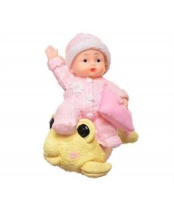 BUFFER® Decotown Hediyelik Sevimli Pembe Bebek Biblo Polyester Süs Eşyası BUFFER® Decotown Hediyelik Sevimli Pembe Bebek Biblo Polyester Süs Eşyası