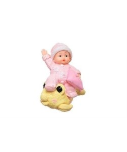 BUFFER® Decotown Hediyelik Sevimli Pembe Bebek Biblo Polyester Süs Eşyası