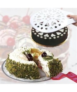 BUFFER® Dekoratif Desenli Pasta Süsleme Şablonu ve Pasta Taşıma Aleti BUFFER® Dekoratif Desenli Pasta Süsleme Şablonu ve Pasta Taşıma Aleti