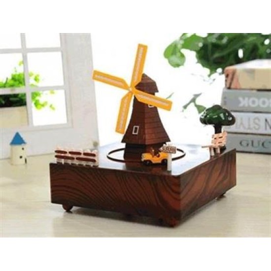 BUFFER® Dekoratif Mandallı Kurmalı Hareketli Arabalı Sesli Değirmen Müzik Kutusu BUFFER® Dekoratif Mandallı Kurmalı Hareketli Arabalı Sesli Değirmen Müzik Kutusu