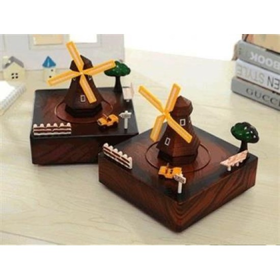 BUFFER® Dekoratif Mandallı Kurmalı Hareketli Arabalı Sesli Değirmen Müzik Kutusu BUFFER® Dekoratif Mandallı Kurmalı Hareketli Arabalı Sesli Değirmen Müzik Kutusu