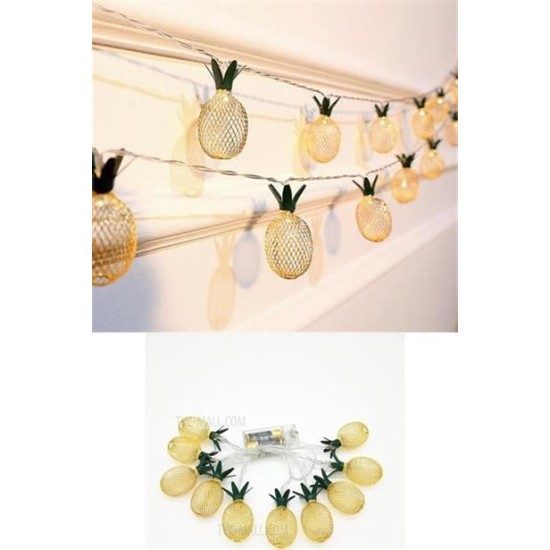 BUFFER® Dekoratif Pilli Pineapple Ananas Pilli Şerit Led Işık (1 Metre) BUFFER® Dekoratif Pilli Pineapple Ananas Pilli Şerit Led Işık (1 Metre)