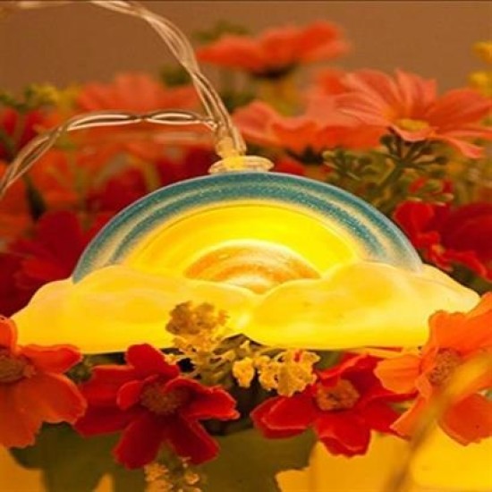 BUFFER® Dekoratif Şirin Gökkuşağı Pilli İp Şerit Led Işık Gece Lambası BUFFER® Dekoratif Şirin Gökkuşağı Pilli İp Şerit Led Işık Gece Lambası