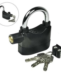 BUFFER® Desibel Siyah Alarmlı Çok Fonksiyonlu Ekstra Güvenlikli Kare Asma Dolap Kilidi