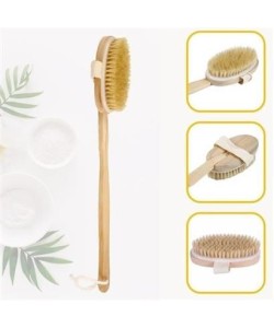 BUFFER® Doğal At Kılı Selülit Karşıtı Sapı Çıkabilen Ahşap Banyo Fırçası