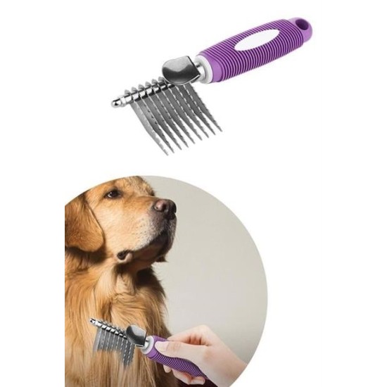 BUFFER® Düğüm Açıcı Pet Fırçası Emniyetli Uzun ve Çelik Dişli Kedi Köpek Tüy Kıtık Açma Tarağı BUFFER® Düğüm Açıcı Pet Fırçası Emniyetli Uzun ve Çelik Dişli Kedi Köpek Tüy Kıtık Açma Tarağı