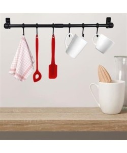 BUFFER® Duvara Monte Edilen 6 Kancalı Dekor Kaşıklık ve Kupa Askısı