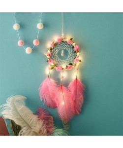 BUFFER® El Yapımı Kuş Tüyü ve Led Işıklı Dekoratif Asma Düş Rüya Kapanı BUFFER® El Yapımı Kuş Tüyü ve Led Işıklı Dekoratif Asma Düş Rüya Kapanı