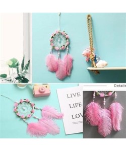 BUFFER® El Yapımı Kuş Tüyü ve Led Işıklı Dekoratif Asma Düş Rüya Kapanı