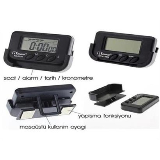 BUFFER® Ev ve Araç Tipi Dijital Saat Kronometreli Alarmlı Pilli Saat BUFFER® Ev ve Araç Tipi Dijital Saat Kronometreli Alarmlı Pilli Saat