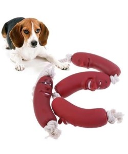 BUFFER® Evcil Hayvanlar İçin Eğitici 4 Adet Sevimli Oyuncak Sosis