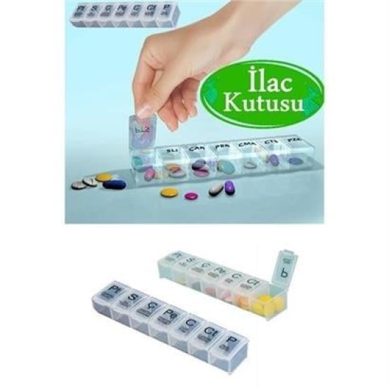 BUFFER® Haftalık Günlük İlaç Saklama Kutusu 7 Günlük İlaç Saklama Kabı BUFFER® Haftalık Günlük İlaç Saklama Kutusu 7 Günlük İlaç Saklama Kabı
