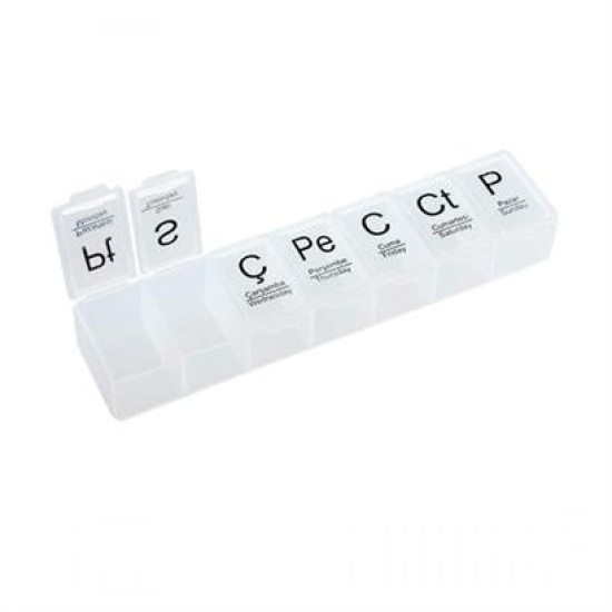 BUFFER® Haftalık Günlük İlaç Saklama Kutusu 7 Günlük İlaç Saklama Kabı BUFFER® Haftalık Günlük İlaç Saklama Kutusu 7 Günlük İlaç Saklama Kabı