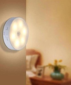 BUFFER® Hareket Sensörlü Usb Şarjlı Spot Lamba Mıknatıslı ve Yapışkanlı Gün Işığı Renk Led