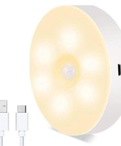 BUFFER® Hareket Sensörlü Usb Şarjlı Spot Lamba Mıknatıslı ve Yapışkanlı Gün Işığı Renk Led