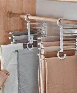 BUFFER®  Hareketli Dolap İçi Pantolon Kravat Şal Askı Sistemi Düzenleyici Katmanlı Askılık Organizer