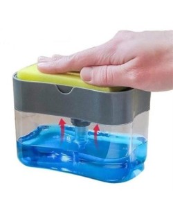 BUFFER® İkisi Bir Arada Basmalı Pratik Sıvı Sabunluk Pompası ve Bulaşık Yıkama Süngeri Haznesi BUFFER® İkisi Bir Arada Basmalı Pratik Sıvı Sabunluk Pompası ve Bulaşık Yıkama Süngeri Haznesi