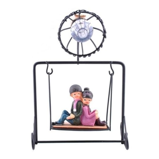 BUFFER® Işıklı Salıncakta Romantk Genç Aşıklar Dekoratif Ahşap Biblo BUFFER® Işıklı Salıncakta Romantk Genç Aşıklar Dekoratif Ahşap Biblo