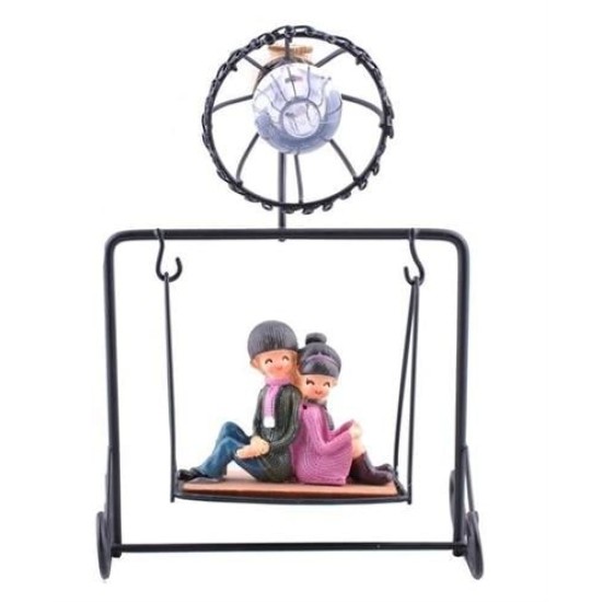 BUFFER® Işıklı Salıncakta Romantk Genç Aşıklar Dekoratif Ahşap Biblo BUFFER® Işıklı Salıncakta Romantk Genç Aşıklar Dekoratif Ahşap Biblo