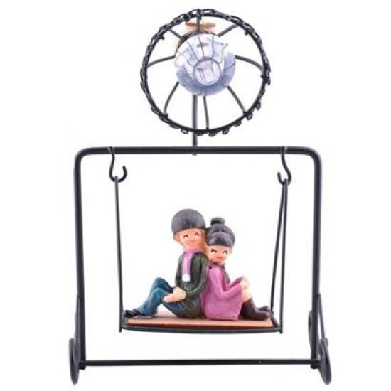 BUFFER® Işıklı Salıncakta Romantk Genç Aşıklar Dekoratif Ahşap Biblo BUFFER® Işıklı Salıncakta Romantk Genç Aşıklar Dekoratif Ahşap Biblo