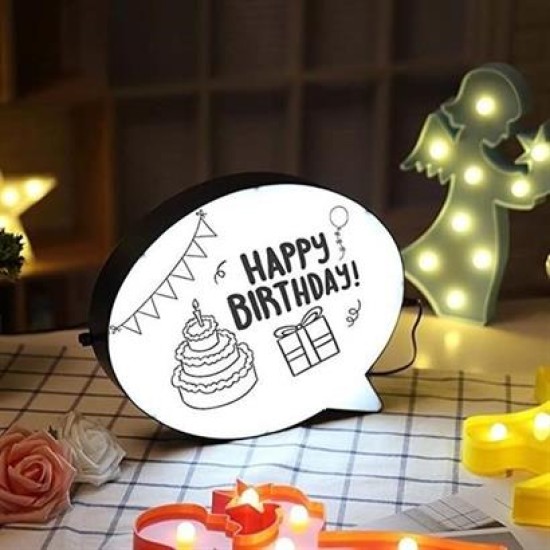 BUFFER® Kalemle Yazılabilen Konuşma Balonu Görünümlü Işıklı Mesaj Panosu BUFFER® Kalemle Yazılabilen Konuşma Balonu Görünümlü Işıklı Mesaj Panosu