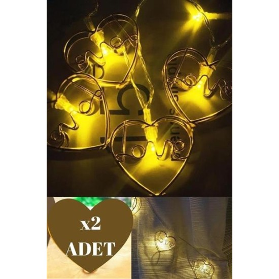 BUFFER® Kalpli Şerit Led Işık Zinciri Aydınlatma Doğum Günü Süs Işığı BUFFER® Kalpli Şerit Led Işık Zinciri Aydınlatma Doğum Günü Süs Işığı