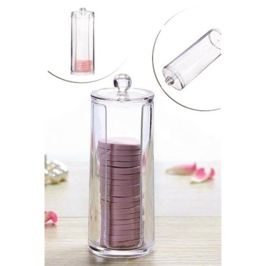 BUFFER® Kapaklı Makyaj Pamuğu Düzenleyici Organizer Şeffaf Pamukluk BUFFER® Kapaklı Makyaj Pamuğu Düzenleyici Organizer Şeffaf Pamukluk
