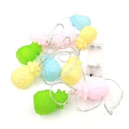 BUFFER® Karışık Renk Dekoratif Ananas Dolama 10’lu Şerit Led Işık Zinciri BUFFER® Karışık Renk Dekoratif Ananas Dolama 10’lu Şerit Led Işık Zinciri