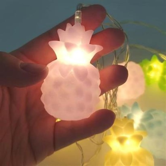 BUFFER® Karışık Renk Dekoratif Ananas Dolama 10’lu Şerit Led Işık Zinciri BUFFER® Karışık Renk Dekoratif Ananas Dolama 10’lu Şerit Led Işık Zinciri