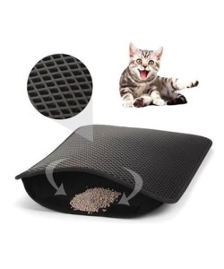 BUFFER® Kedi Tuvalet Önü Kum Toplayıcı Temizleyici Elekli Gri Paspas