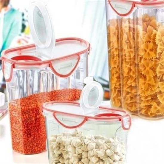 BUFFER® Kilitli Kapaklı Contalı Hava,Su Sıvı Geçirmez 2,4 Litre Erzak Saklama Kabı-SA590 BUFFER® Kilitli Kapaklı Contalı Hava,Su Sıvı Geçirmez 2,4 Litre Erzak Saklama Kabı-SA590