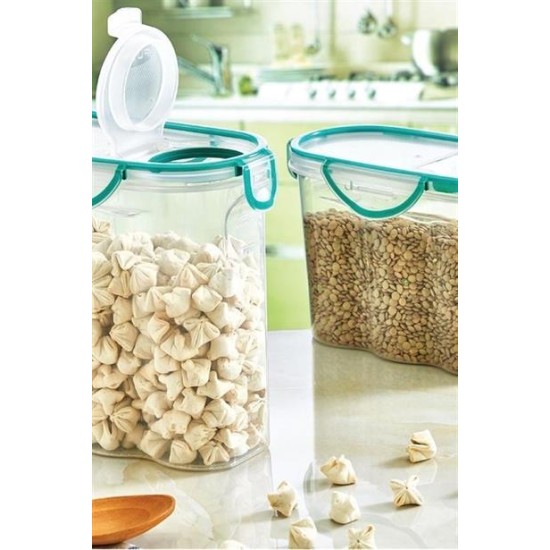 BUFFER® Kilitli Kapaklı Contalı Hava,Su Sıvı Geçirmez 1,2 Litre Erzak Saklama Kabı-SA580 BUFFER® Kilitli Kapaklı Contalı Hava,Su Sıvı Geçirmez 1,2 Litre Erzak Saklama Kabı-SA580