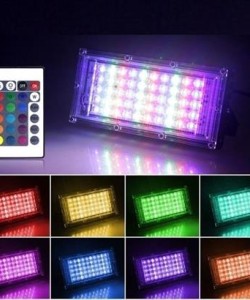 BUFFER® Kumandalı Led Işık Dış Cephe Aydınlatması Çok Renkli RGB Led Panel Işık PartiLed Aydınlatma
