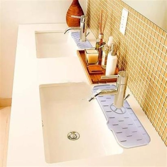 BUFFER® Lavabo İçin Silikon Esnek Mat Musluk Sapı Damlama Tutucu Raf Mutfak Tezgahı Sıçrama Koruma BUFFER® Lavabo İçin Silikon Esnek Mat Musluk Sapı Damlama Tutucu Raf Mutfak Tezgahı Sıçrama Koruma