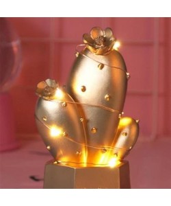 BUFFER® Led Işıklı Sevimli Kaktüs Dekoratif Masa Lambası Mini Biblo Gece Lambası Gold BUFFER® Led Işıklı Sevimli Kaktüs Dekoratif Masa Lambası Mini Biblo Gece Lambası Gold