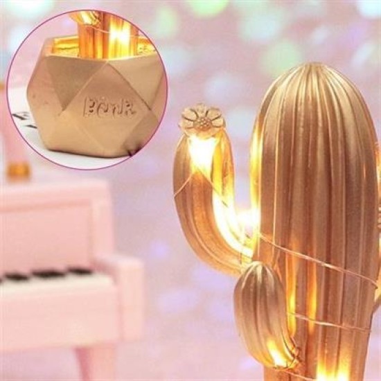 BUFFER® Led Işıklı Sevimli Kaktüs Dekoratif Masa Lambası Mini Biblo Gece Lambası-GOLD BUFFER® Led Işıklı Sevimli Kaktüs Dekoratif Masa Lambası Mini Biblo Gece Lambası-GOLD