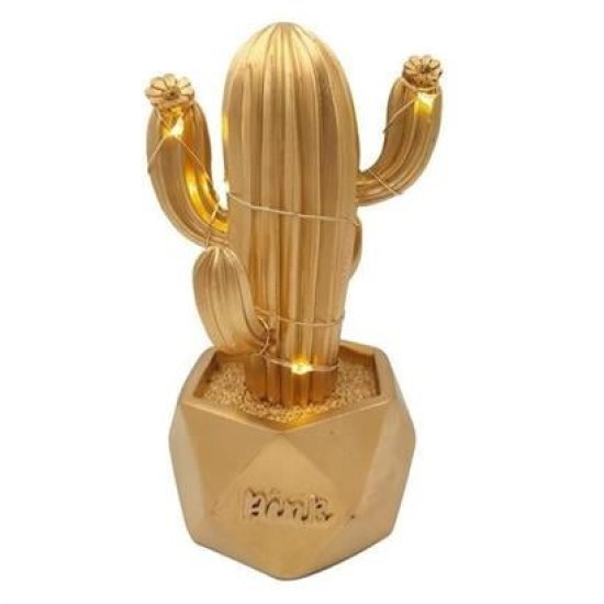 BUFFER® Led Işıklı Sevimli Kaktüs Dekoratif Masa Lambası Mini Biblo Gece Lambası-GOLD BUFFER® Led Işıklı Sevimli Kaktüs Dekoratif Masa Lambası Mini Biblo Gece Lambası-GOLD