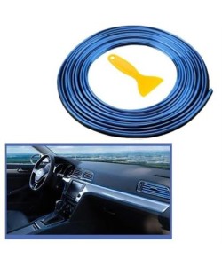 BUFFER® Mavi Araba Oto Trim Dekorasyon Şeridi Kauçuk Elastik Kolay Kurulum 5 metre Şerit Bant