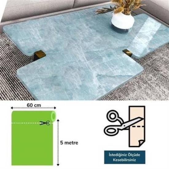 BUFFER® Mermer Desenli Masa Tezgah Mutfak Su Geçirmez Yapışkanlı Folyo Sticker Mavi 5x0,6m BUFFER® Mermer Desenli Masa Tezgah Mutfak Su Geçirmez Yapışkanlı Folyo Sticker Mavi 5x0,6m